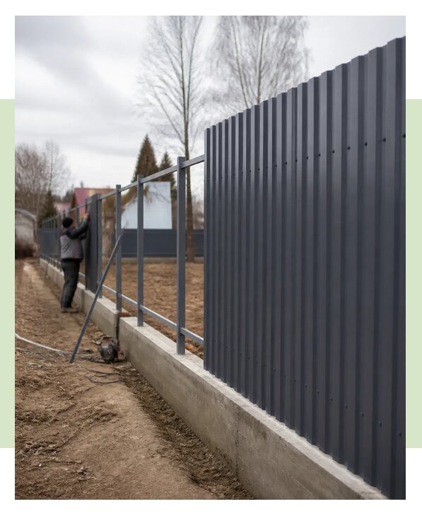 Забор из профнастила на фундаменте под ключ в Сорочинске