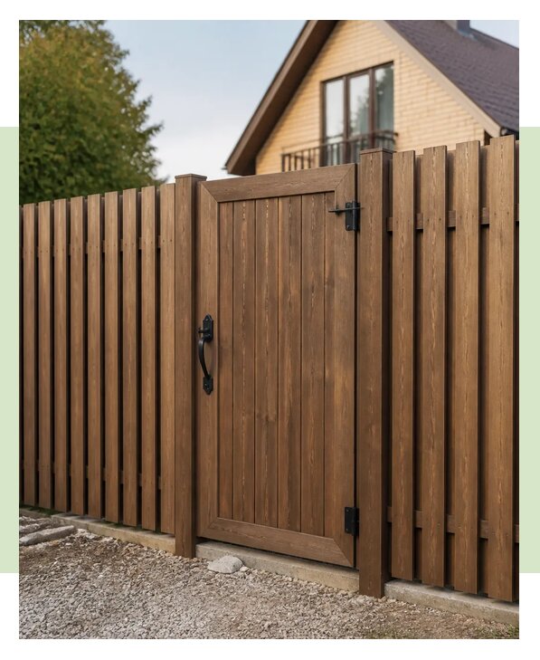 Деревянный забор с калиткой в Сорочинске по цене от 6713 р. | ЗаборЭксеперт-Срч